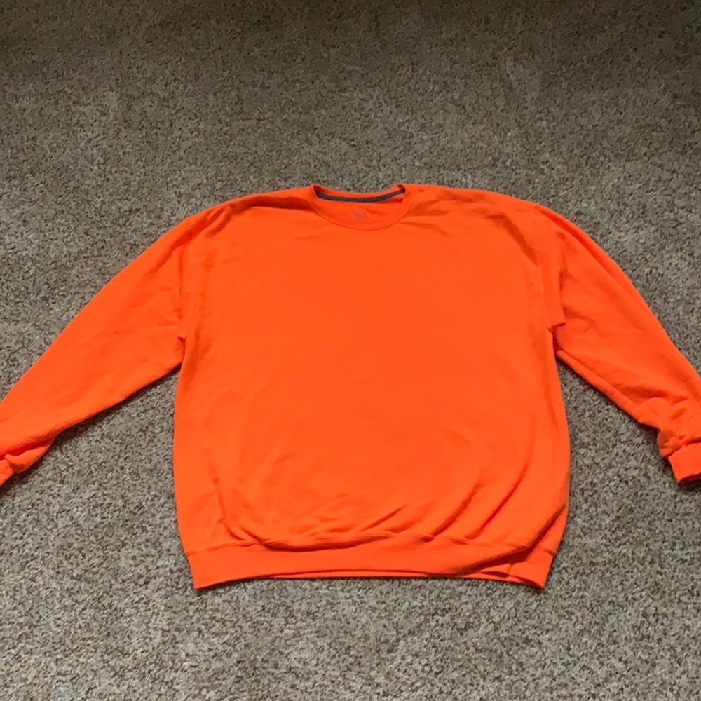 Fruit of the Loom, size 2XL neon orange crewneck